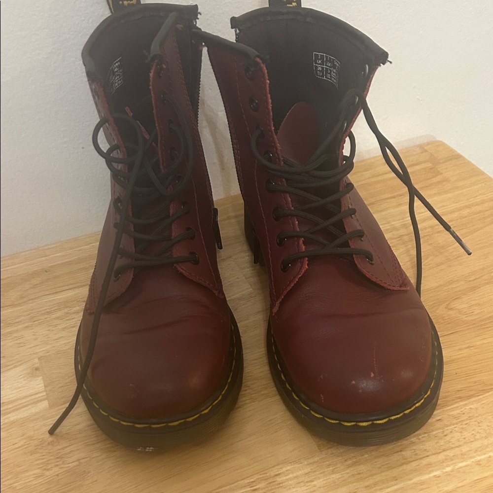 Dr. Martens Cherry Red Boots with Black Laces